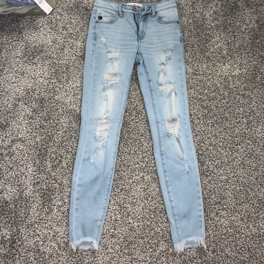 Womens Kancan skinny ripped jeans size 24